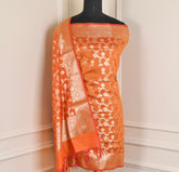 Silk Orange Unstitched Suit